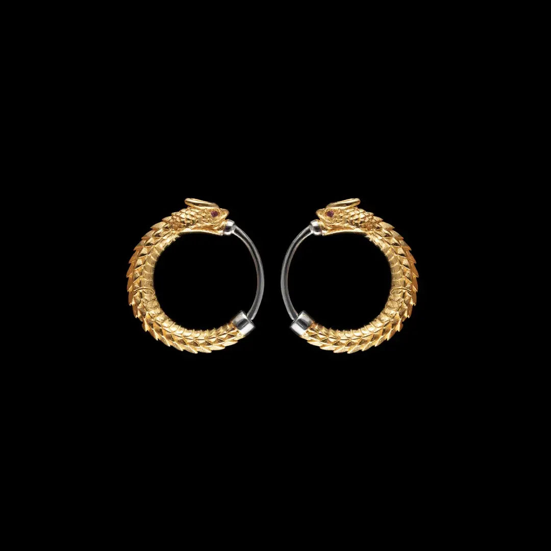 Ouroboros Snake Earrings | Coppertist.Wu