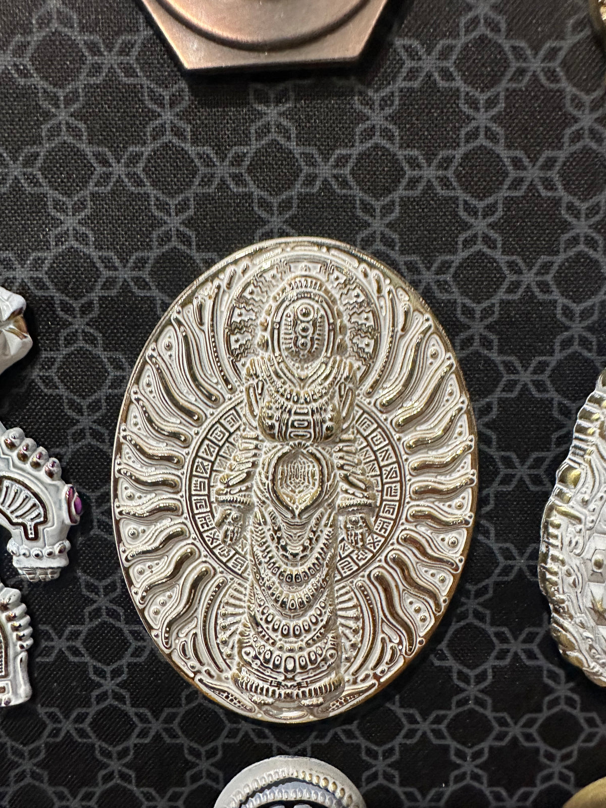 Solar Sage pin by Ben Ridgway LE 50/60 Gold w/ White Patina