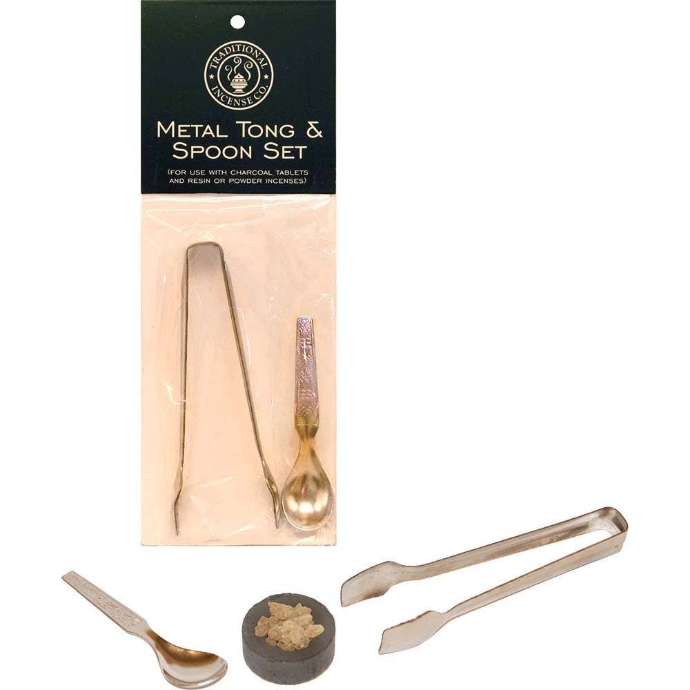 Incense Tool Set | Charcoal Tongs & Resin Spoon
