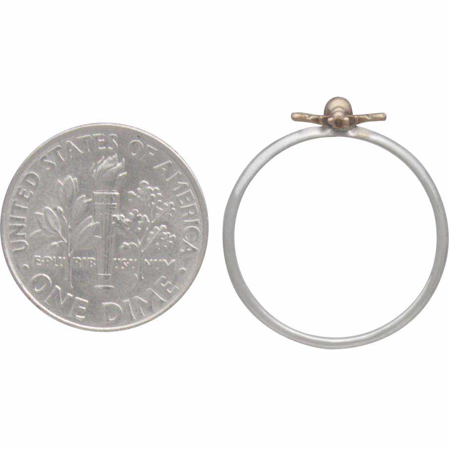 Tiny Bee Ring | Bronze & Sterling Silver