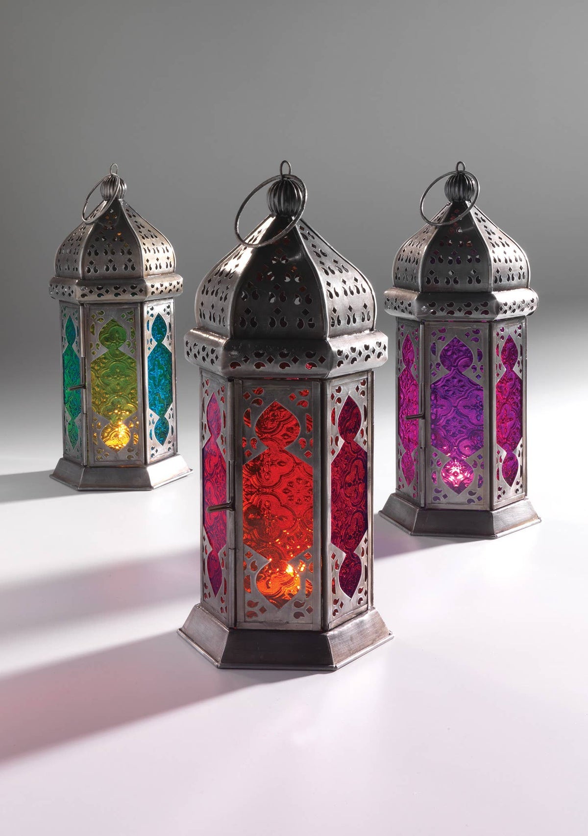 Moroccan Tonal Floor Lantern | Handmade Glass Lantern