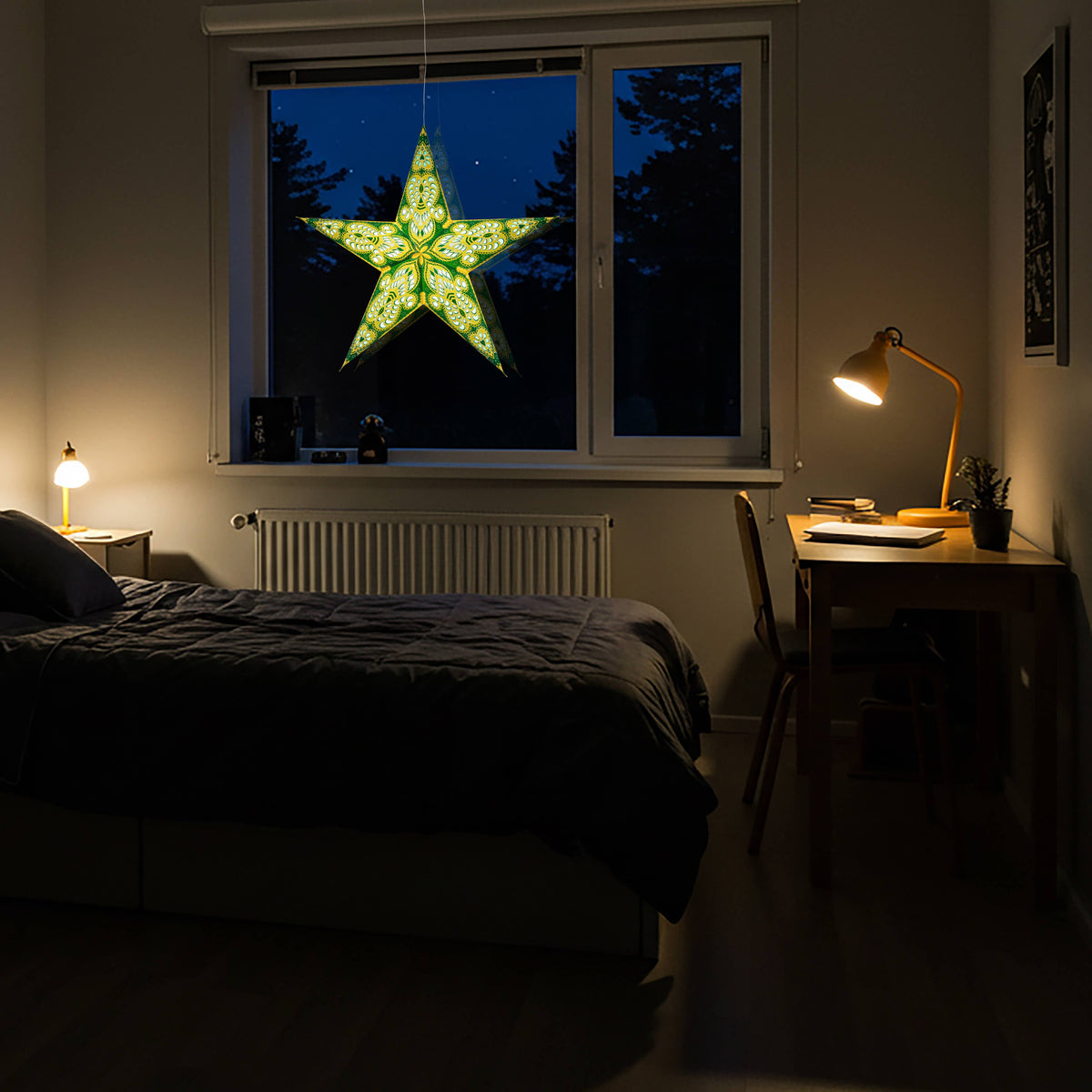 Phoenix | 5 Point 24" Yellow/Green | Paper Star Light