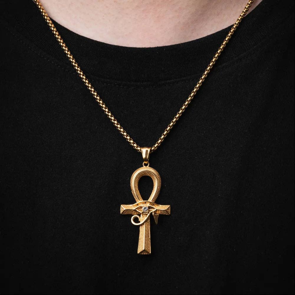 Eye of Horus Ankh Pendant With Chain | Coppertist.Wu