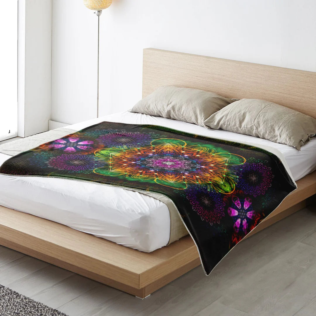 Geometric Portal Microfleece Blanket | Psychedelic Throw