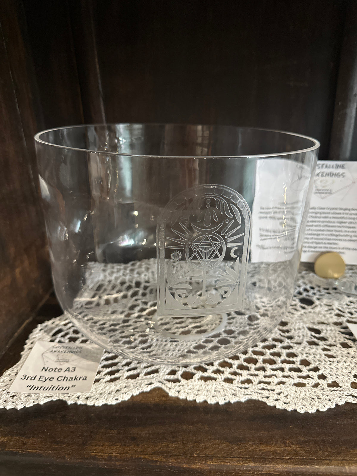 Mercurius Clear Quartz Singing Bowl (10") | A3 | A=432 Hz | Third Eye Chakra