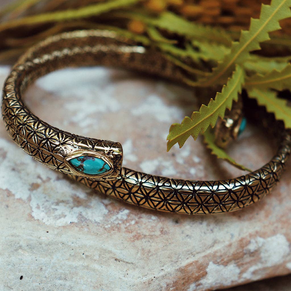 Flower of Life Cuff | Brass or Indian Silver | Bahgsu Jewels