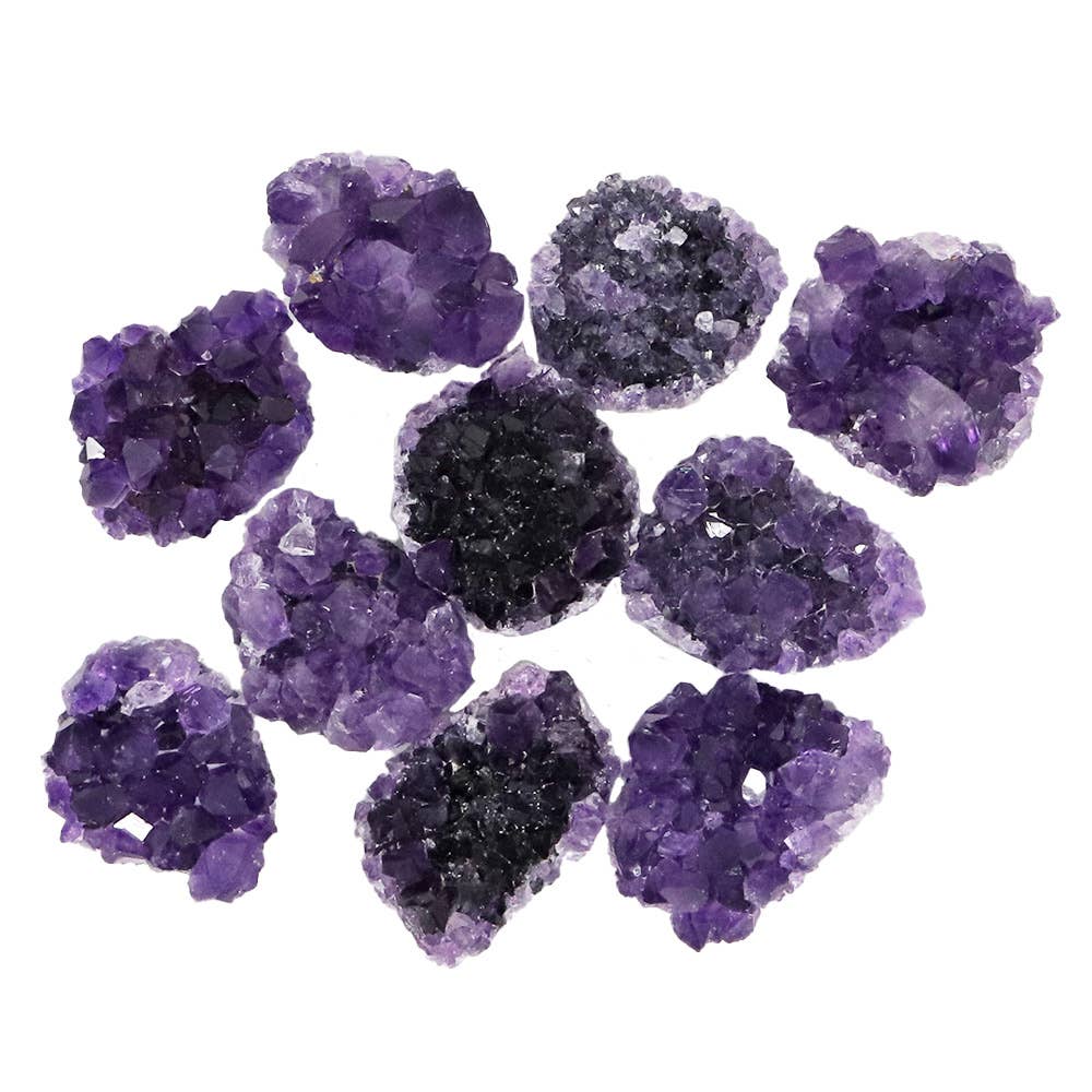 Flat Back Amethyst Cluster Crystal from Uruguay | Grade A Druzy Specimen