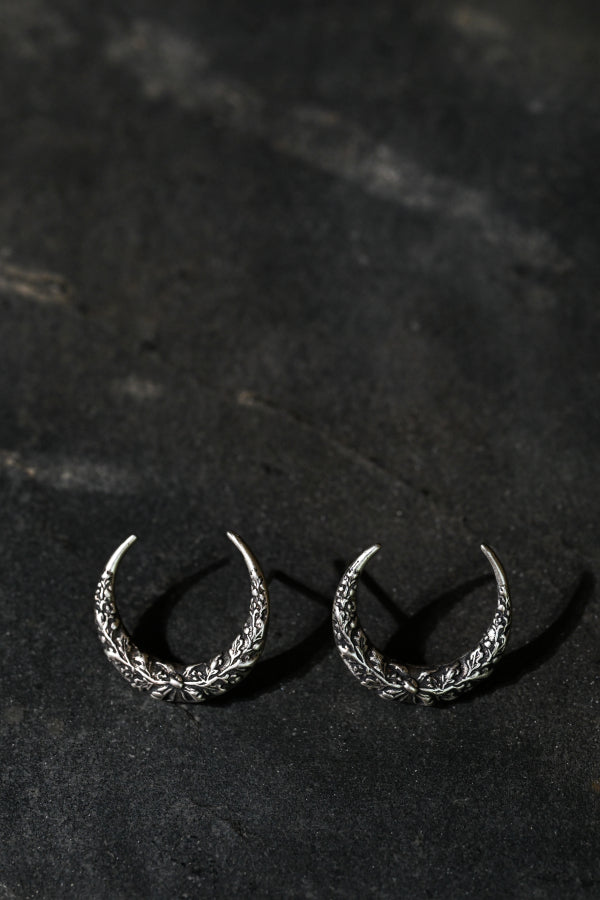 Moon Stud Earrings | Reclaimed Sterling Silver | Alkemie Jewelry