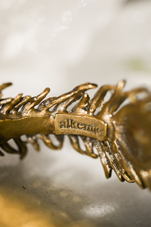 Peacock Feather Cuff | Gold Patina | Alkemie Jewelry
