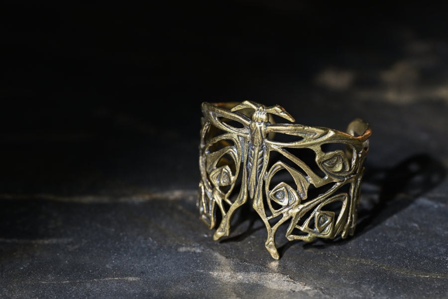 Nouveau Butterfly Cuff | Gold Patina | Alkemie Jewelry