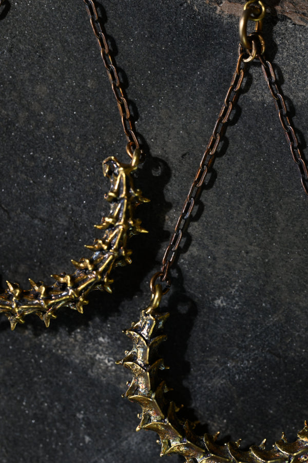 Snake Vertebrae Earrings | Gold Patina | Alkemie Jewelry