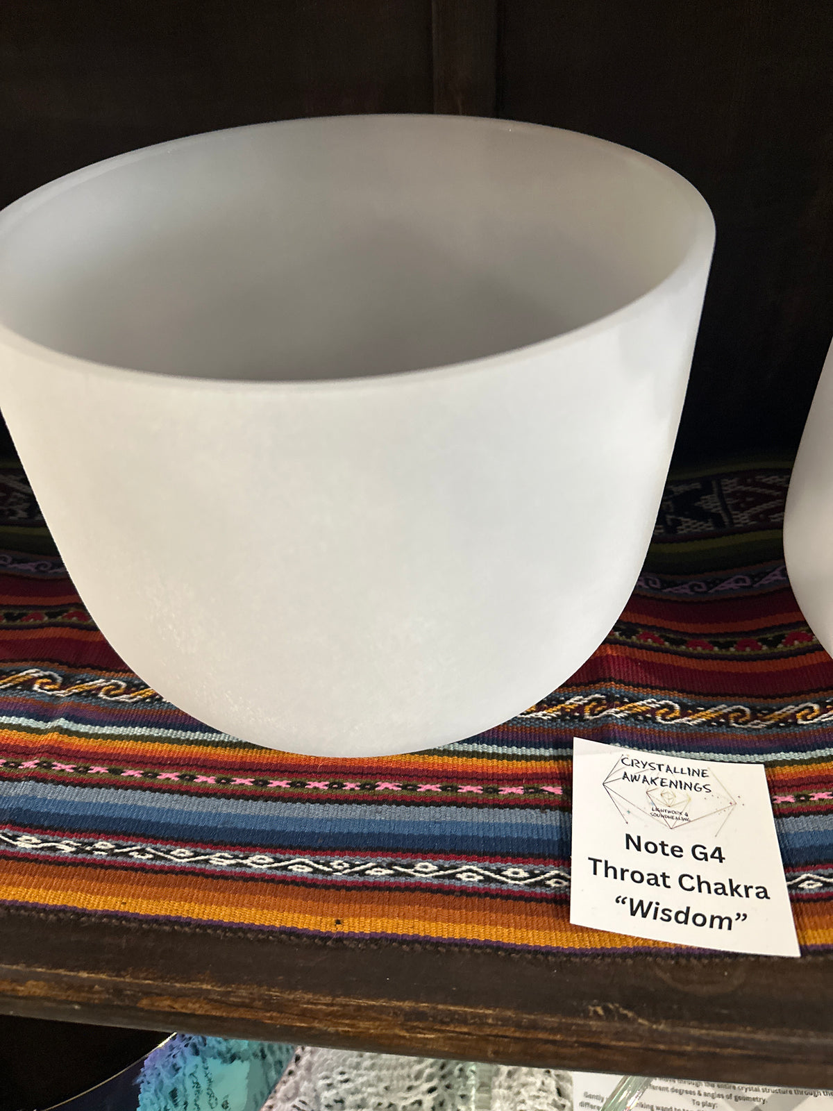 Frosted Quartz Crystal Singing Bowl (9") | G4 | A=432 Hz | Throat Chakra