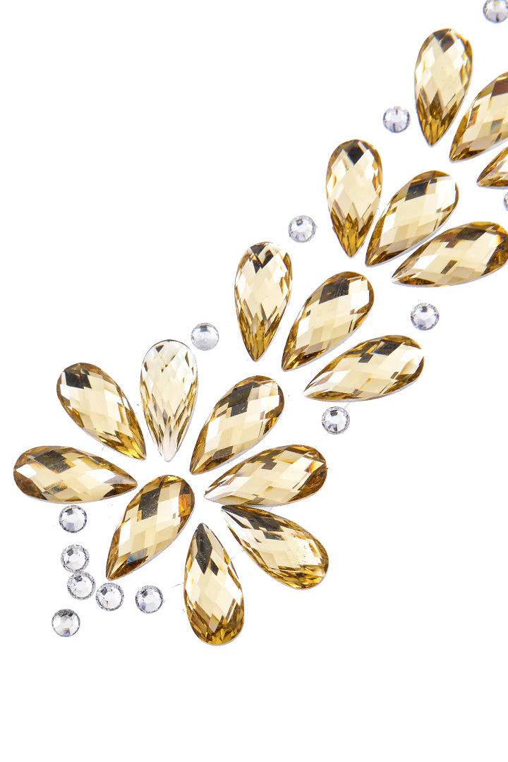 Gold Iridescent Hair Gem | Festival Crystal Embellishment