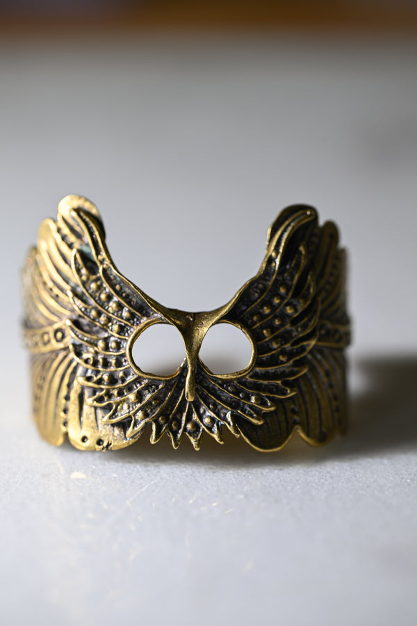 Owl Mask Cuff | Gold Patina | Alkemie Jewelry