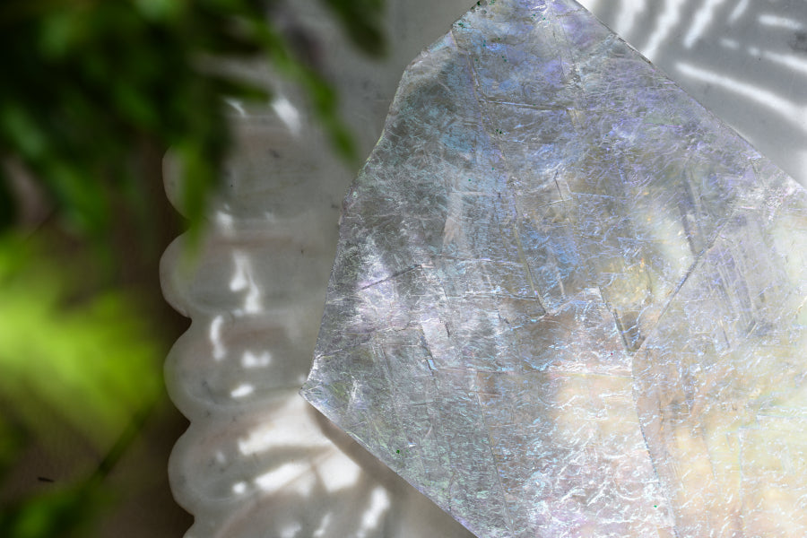 Raw Aura Selenite from USA | Iridescent Cleansing Crystal