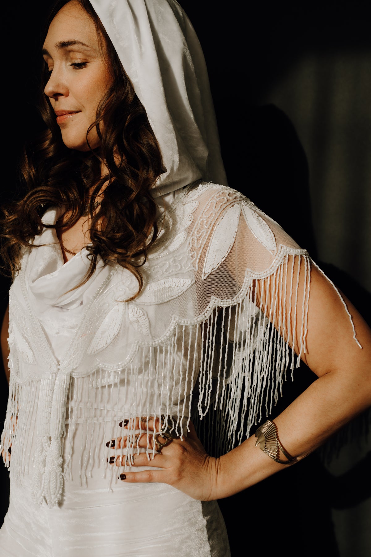 Snow White Sparkle Capelet | Beaded Textile | Warrior Within Designs