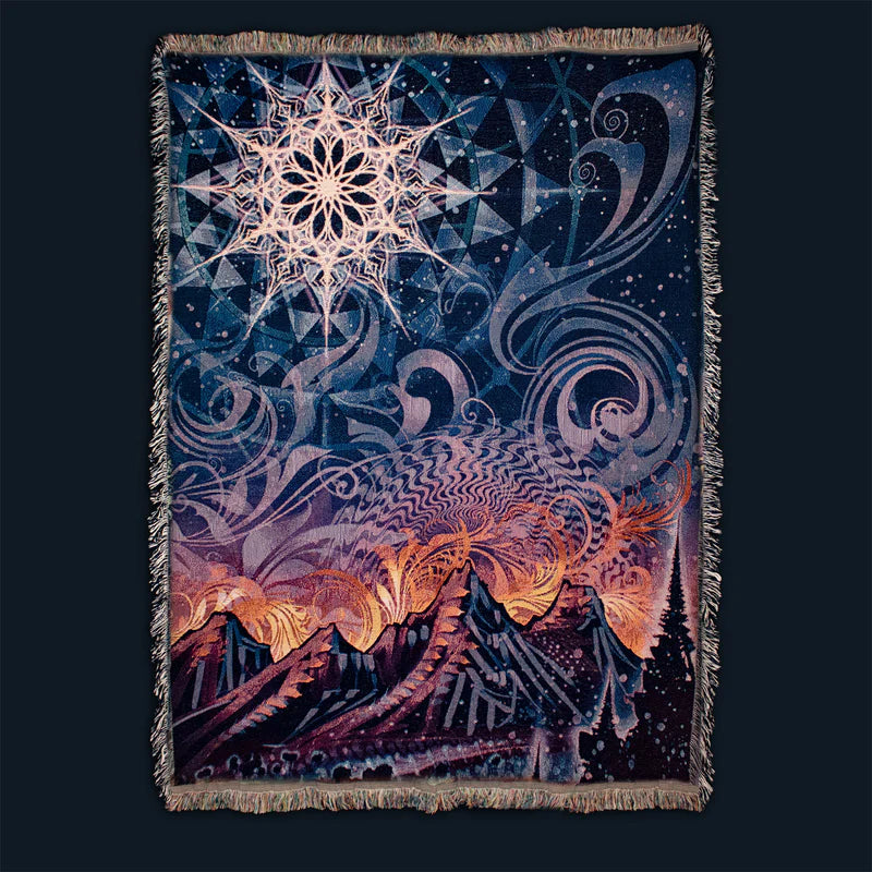 Mycelia Luna Woven Blanket | Simon Haiduk Art