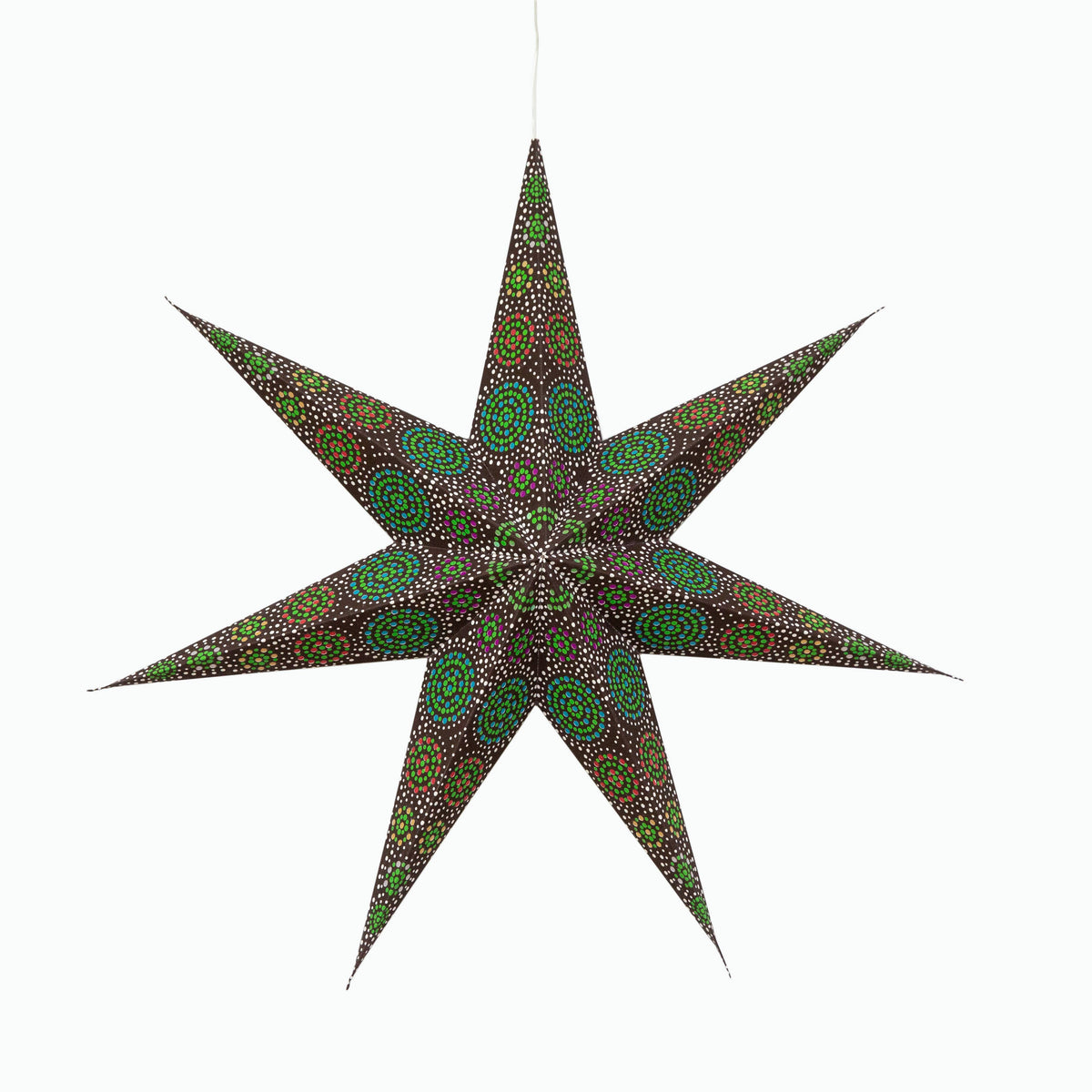 Kaleidoscope | 7 Point 23" Green/Multicoloured | Paper Star Light