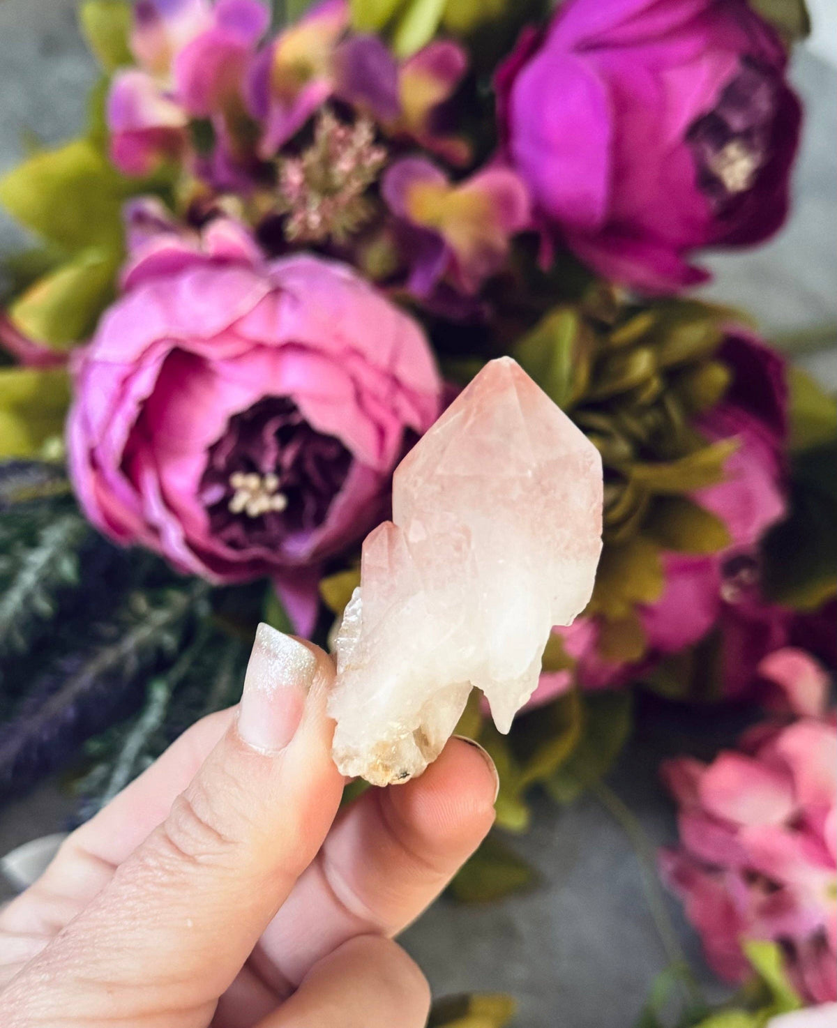 Scepter Quartz with Pink Hematite | Rare Crystal from India