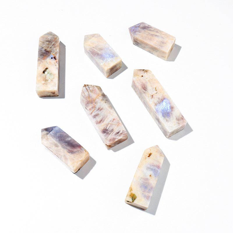 Blue Moonstone Tower | Intuition & Lunar Energy Crystal