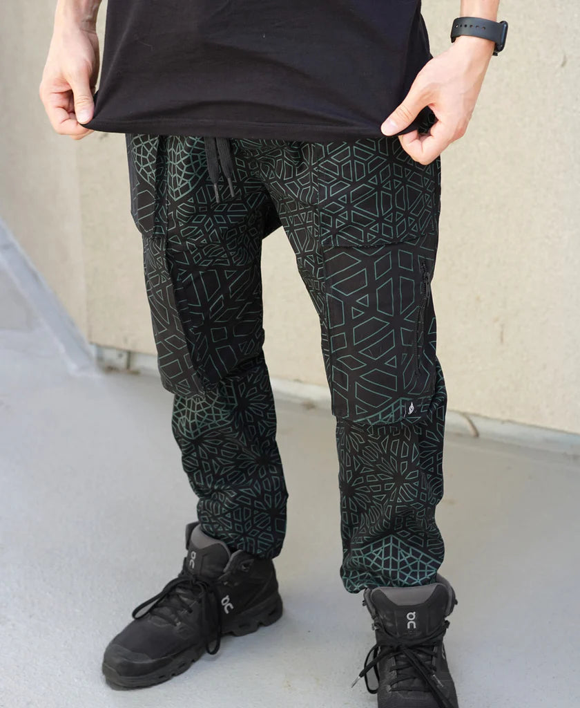 Abyss Cargo Joggers | Geometric Utility Joggers | Threyda
