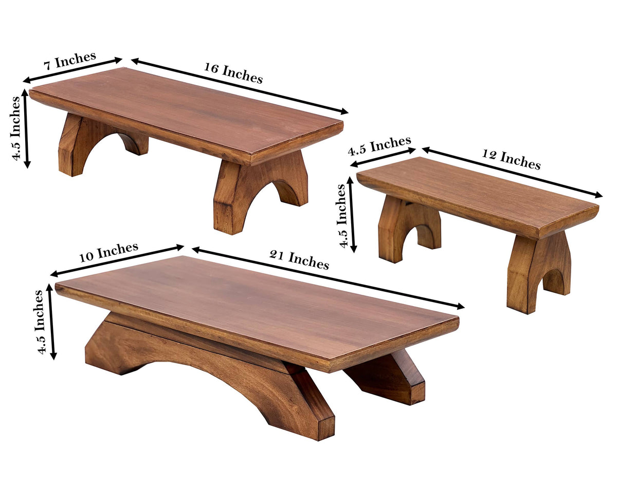 3 Tier Altar Table | Handcrafted Mango Wood