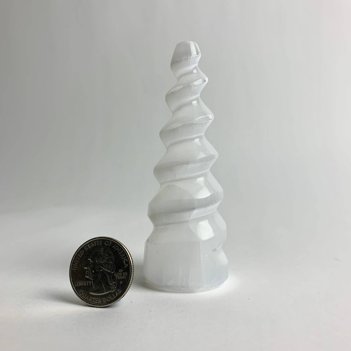 Selenite Unicorn Horn Spiral | Cleansing & Spiritual Growth