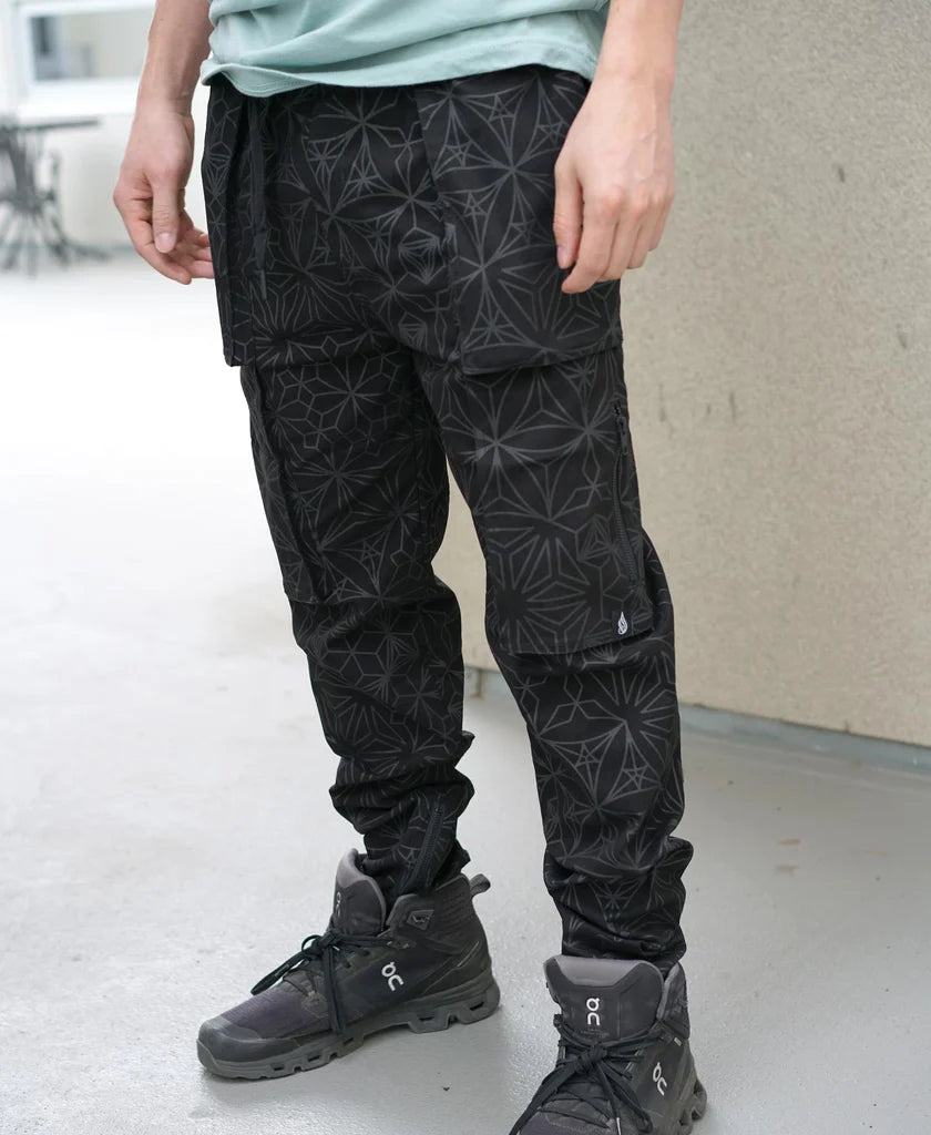 Cloaked Cargo Joggers | Geometric Utility Joggers | Threyda