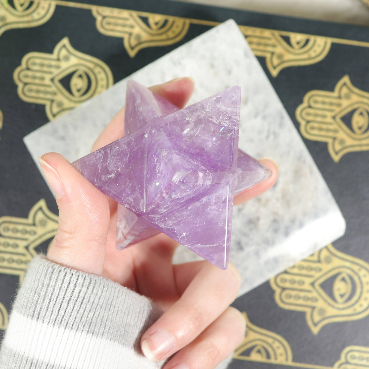 Amethyst Merkaba | Sacred Geometry for Intuition & Protection