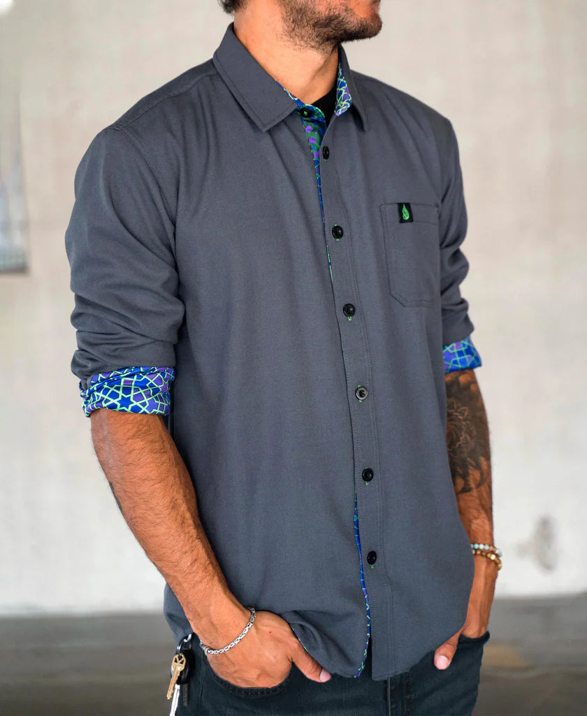 Mysterio Lined Button Down Shirt | Streetwear | Threyda
