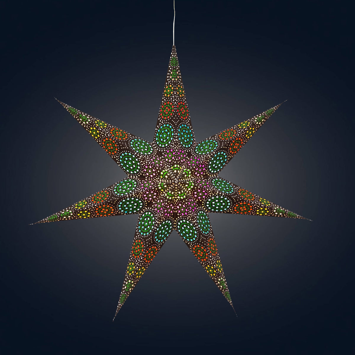 Kaleidoscope | 7 Point 23" Green/Multicoloured | Paper Star Light
