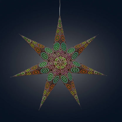 Kaleidoscope | 7 Point 23" Green/Multicoloured | Paper Star Light