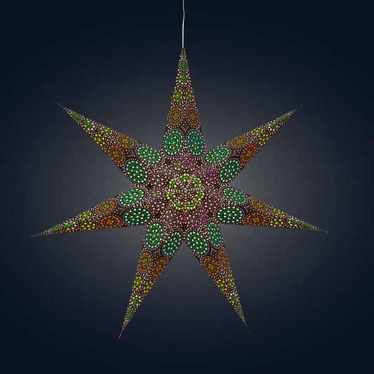 Kaleidoscope | 7 Point 23" Green/Multicoloured | Paper Star Light