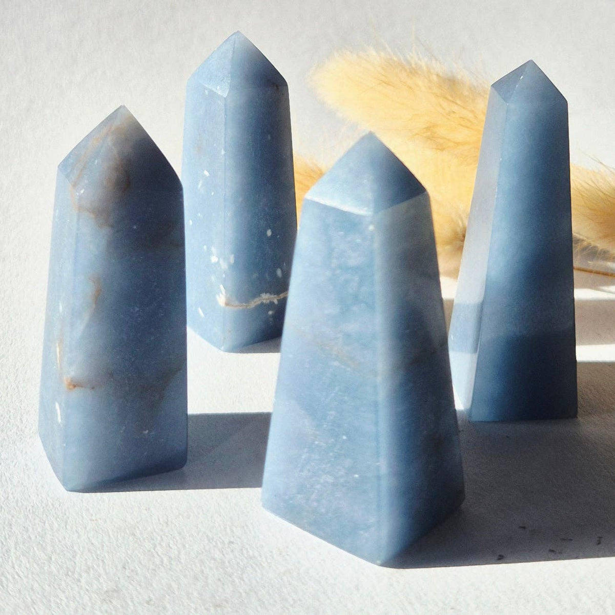 Angelite Tower 5–7 cm | High Quality Gemstone Obelisk