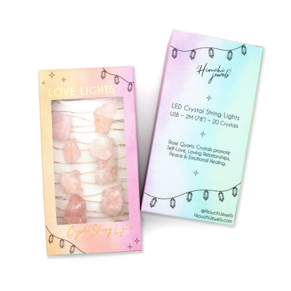 Rose Quartz Crystal String Lights | Ambient Crystal Lighting