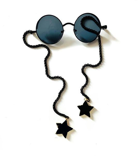 Daylight Savings Black | Armless Sunglasses with Black Agate