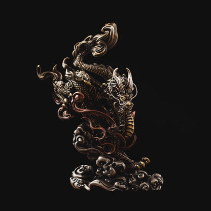 Tang Dragon Statue | Bronze, Silver, Copper & White Bronze | Coppertist.Wu