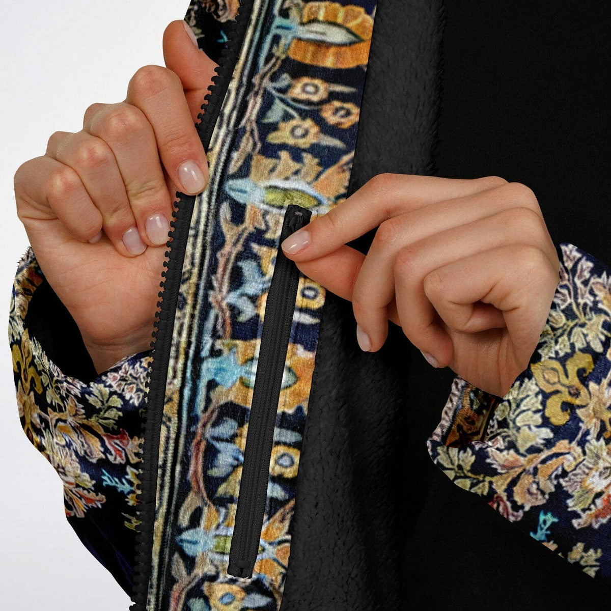 Classic Blue Persian Zipper Cloak | Recycled Performance Fleece | Manifestie
