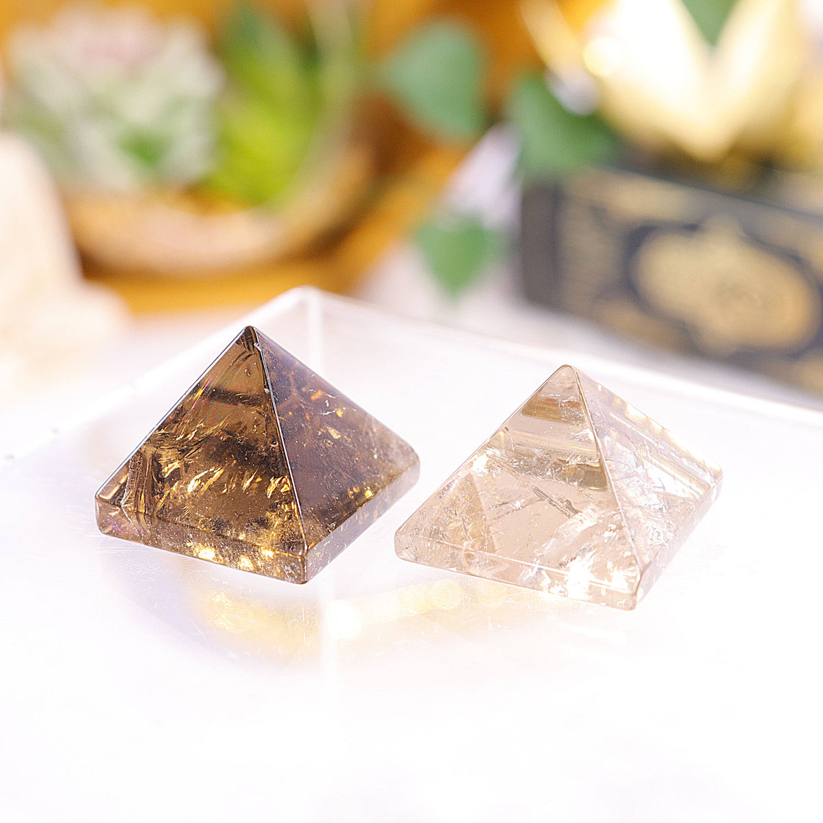 Smoky Quartz Mini Pyramid | Sacred Geometry Meditation Tool