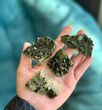 Forest Epidote Specimens from Turkey | Epidote & Quartz Crystal Clusters