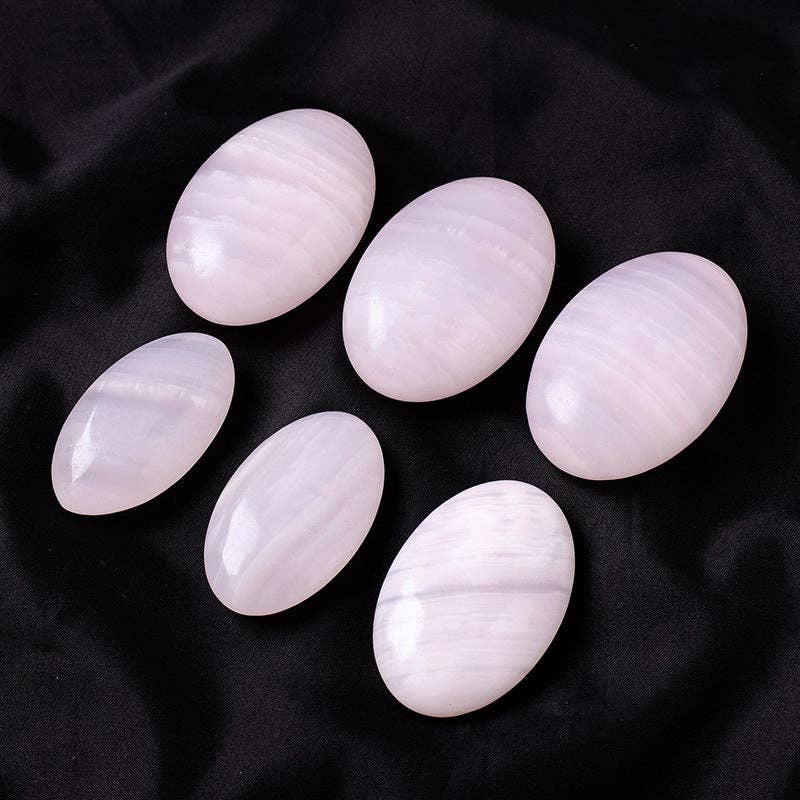 Pink Calcite Palm Stone | Stone of Compassion & Emotional Healing