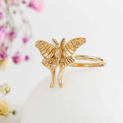 Luna Moth Ring | Golden Bronze