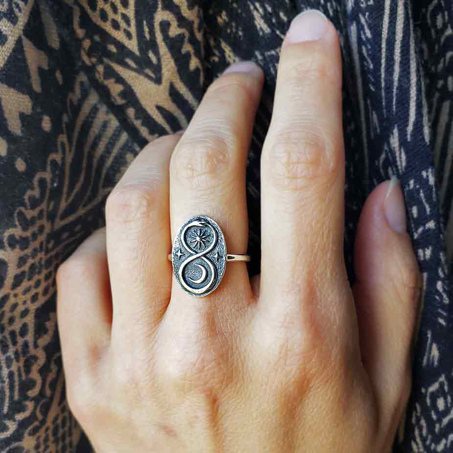 Infinity Snake Ring | Sterling Silver