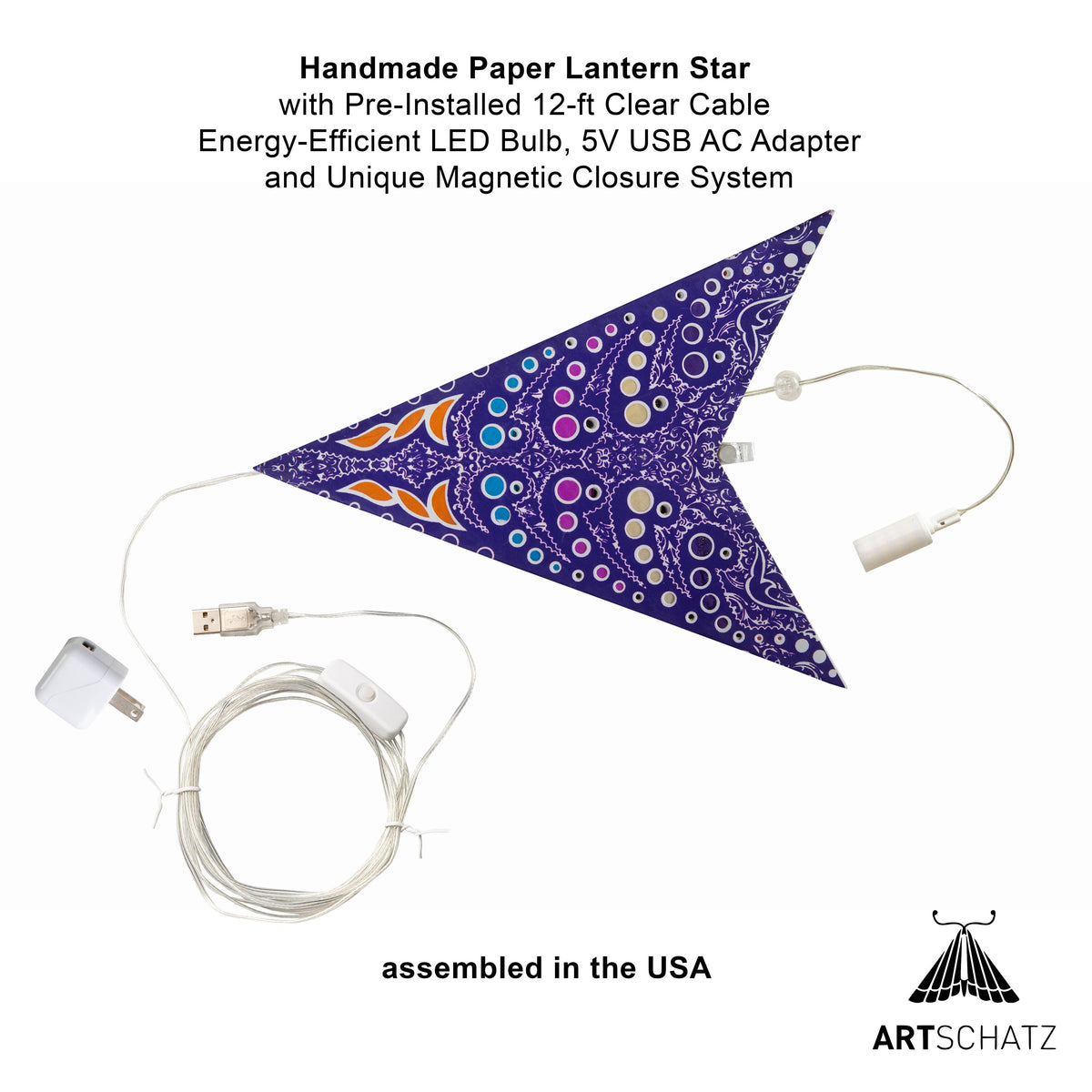 Orléans | 5 Point 24" Purple/White | Paper Star Light