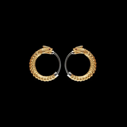Ouroboros Snake Earrings | Coppertist.Wu