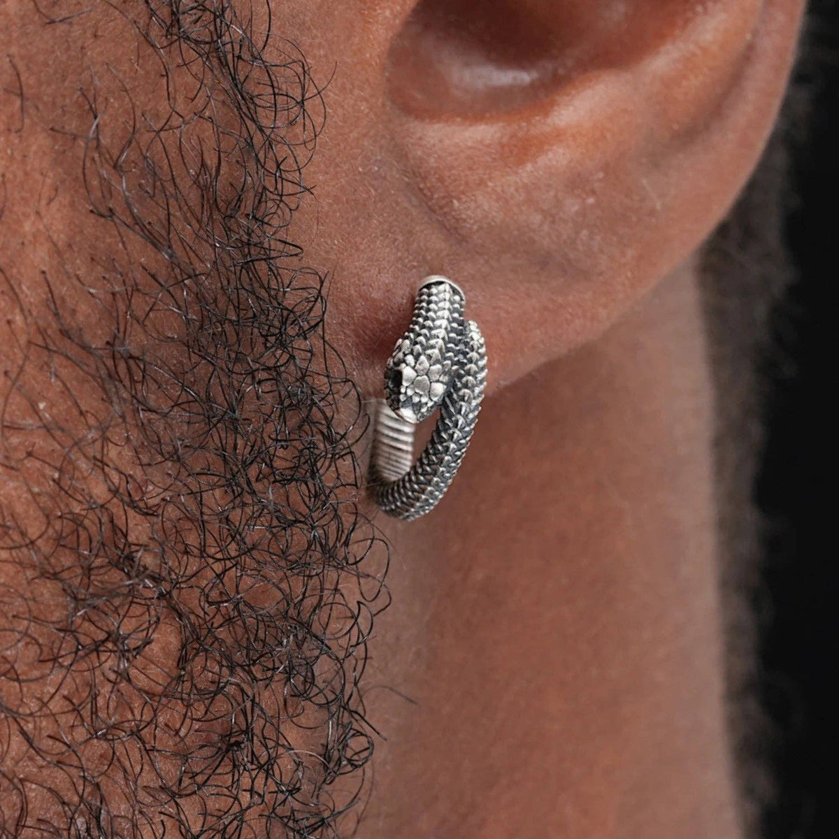 Hognose Snake Hoop Earrings | Curious Serpent Hoops | Coppertist.Wu