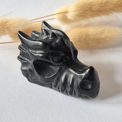 Black Obsidian Dragon Skull – 6 cm (Halloween collection)