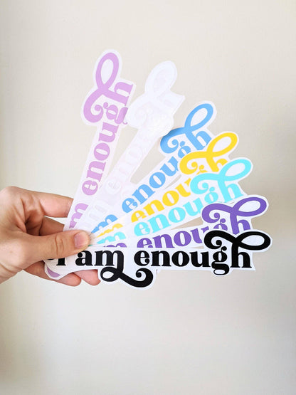 I Am Enough Mirror Decal | Reusable Affirmation Cling