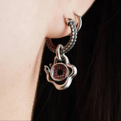 Snake Skin Earrings | Oxidized Silver | Coppertist.Wu