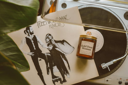Gold Dust Woman Music Inspired Soy Candle | Nag Champa, Incense & Nutmeg